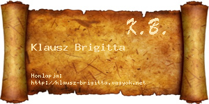 Klausz Brigitta névjegykártya